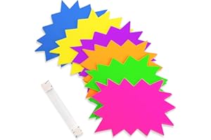 Natonhi 90 PCS Starburst Signs Fluorescent Neon Signs Blank Star Shape Retail Sale Tags Burst Paper Signs for Retail Store Party Favors,Garage Sale Sign, 4.7 x 6.3 inches