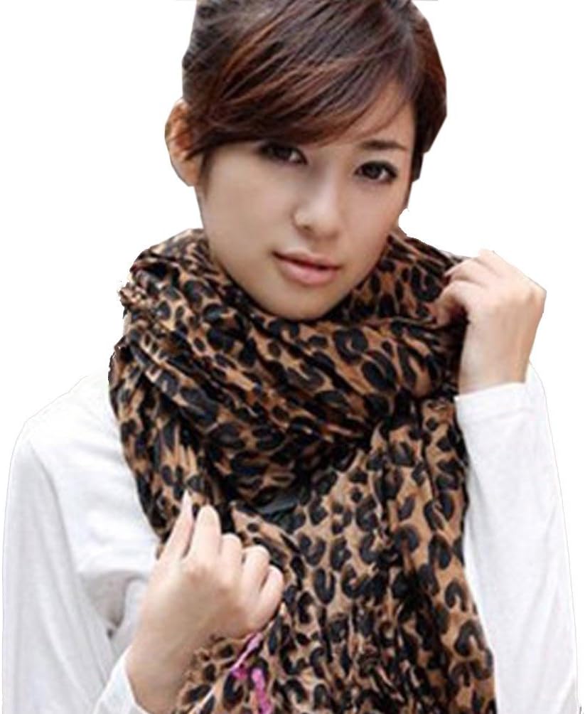 Women Fashion Leopard Pattern Animal Print Shawl Scarf Wrap