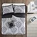 Intelligent Design Senna Comforter Set Full/Queen Size - Black/Gray, Damask – 5 Piece Bed Sets – All Season Ultra Soft Teen Bedding - Great For Guest Room and Girls Bedroom