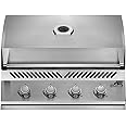 Napoleon Built-In 500 Series 32-Inch Built-In Gas Barbecue Grill Head - BI32PSS - Marine Grade Stainless Steel, Propane, 4 Main Burners, 7.5 mm Stainless Steel Grids, Dual Level Stainless Steel Sear Plates