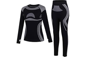 beautyin Seamless Thermal Underwear for Kids Athletic Long Base Layer Girls Boys Top Bottom Set with Thumbhole