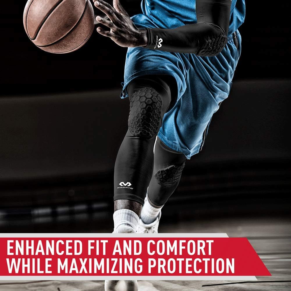 Knee Compression Sleeves: McDavid Hex Knee Pads Compression Leg Sleeve for Basketball, Volleyball, Weightlifting, and More - Pair of Sleeves: Clothing