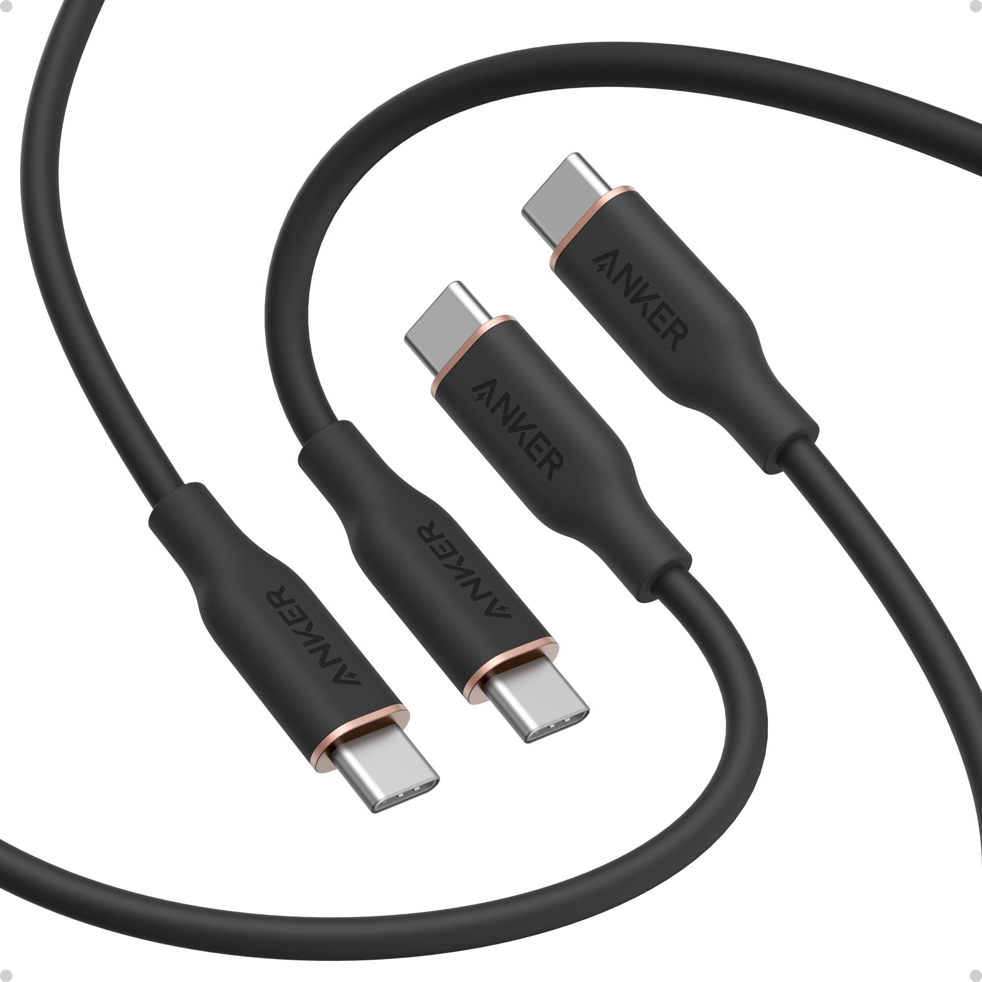 Anker PowerLine III Flow USB-C & USB-C ケーブル 0.9m 2本セット ブラック商品画像