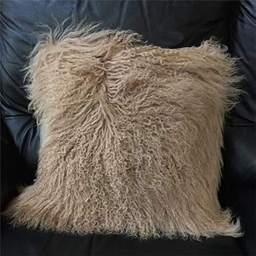 Amazon Com Seek4comfortable Mongolian Lamb Fur Throw Pillow Cover