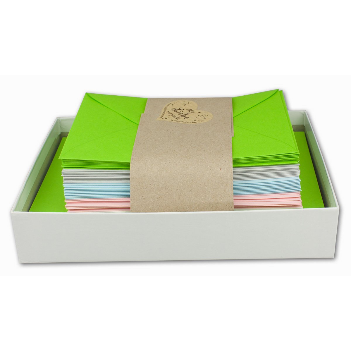 FarbenFroh by GUSTAV NEUSER 25x Coloured folding cards blank with envelope and inserts in DIN B6 spring colours