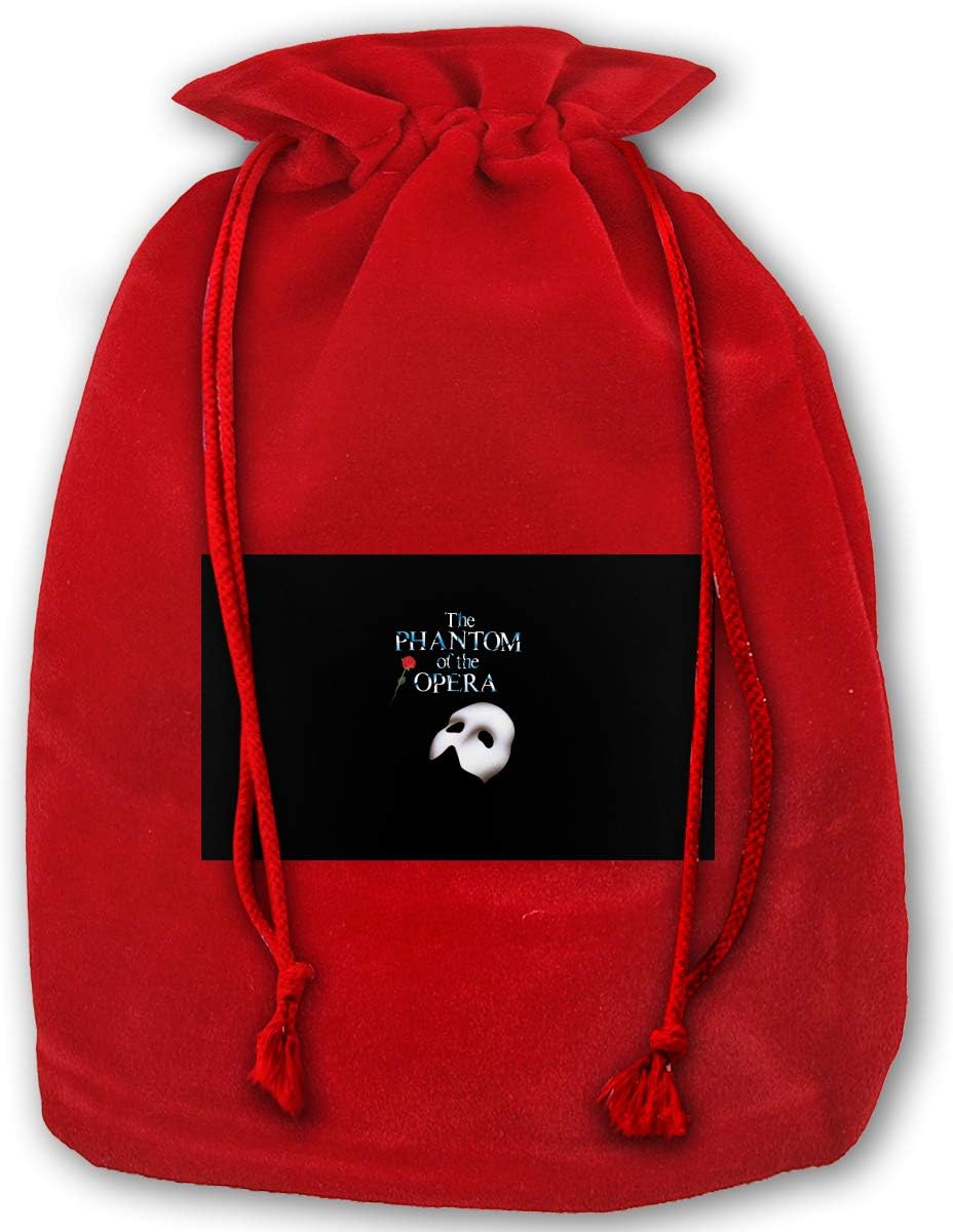 HUTTGIGHT The Phantom Of The Opera Print Design Christmas Drawstring Bag Gift Bags Santa Sack For Christmas Party Decoration