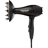 Curlsmith - Defrizzion Travel Hair Dryer with Large Diffuser, for Curly Hair, Reduce Frizz, 3 Speeds, 3 Heat Settings, Infared, Ceramic Heat for Fast Drying