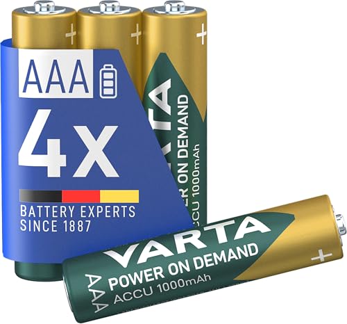 Batterien AAA, wiederaufladbar 4 Stück, Recharge Accu Power on Demand