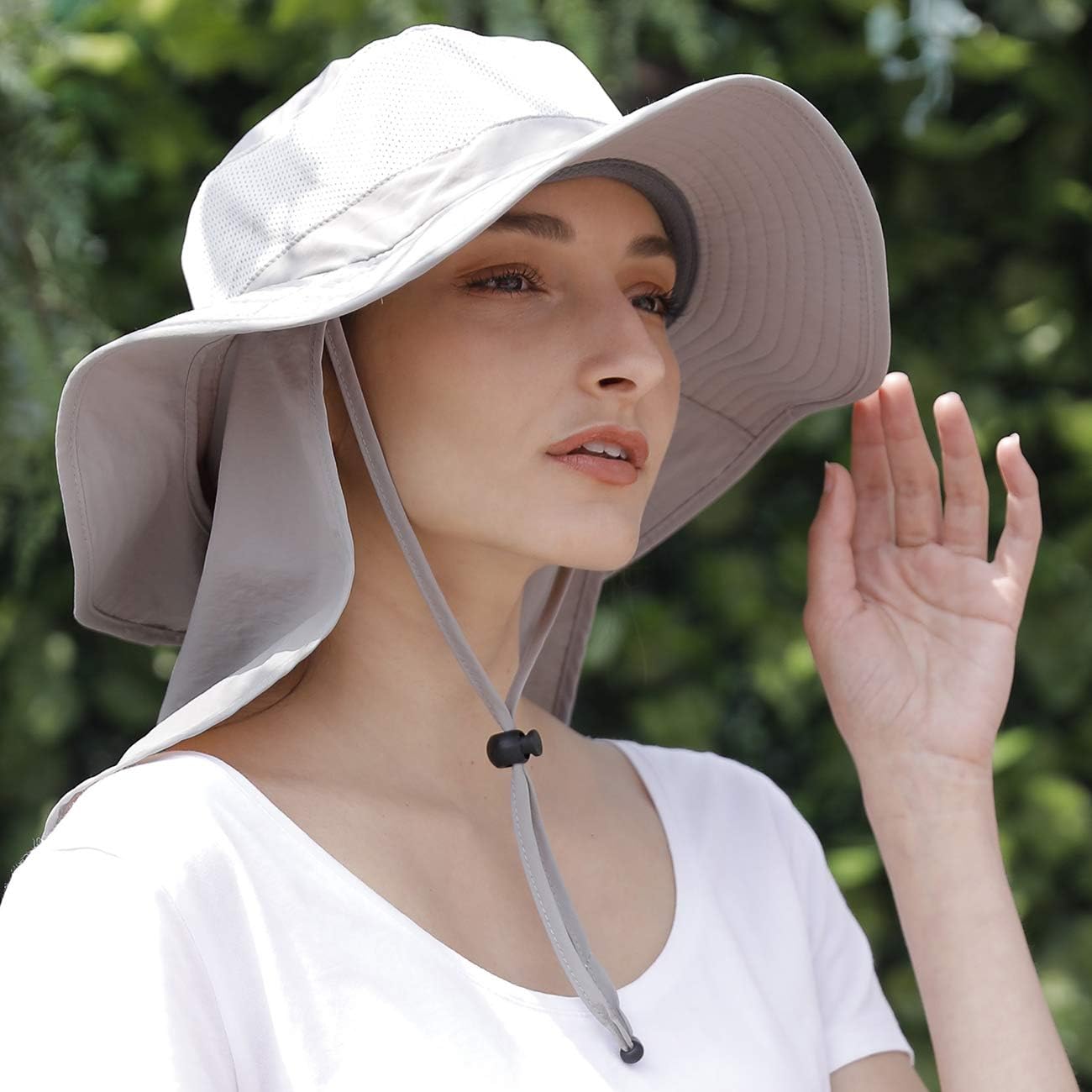 Jormatt Outdoor Fishing Sun Hat Waterproof UV Protection Wide Brim Sun Hat with Flap Neck Cover Mesh Breathable Foldable Safari Cap Unisex UPF 50+, Light Gray at  Men’s Clothing store