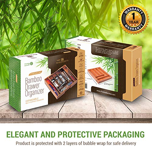 Pristine Bamboo Non Slip Extra Deep Expandable Large Silverware