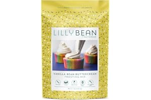 LillyBean Gluten Free Vanilla Bean Buttercream Frosting Mix with No Artificial Colors - Dairy and Soy Free, Vegan Icing for Decorating Cakes, Cupcakes, Cookies - 12 oz