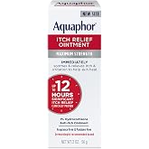 Aquaphor Itch Relief Ointment, Maximum Strength 1% Hydrocortisone, Relieves Itch from Skin Irritation, Insect Bites, Psoriasis, Skin Rashes, Eczema, &amp; Poison Ivy, 2 oz