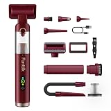 Fanttik Slim V10 APEX Cordless Car Vacuum, 4-in-1 Portable Mini Handheld Vac, 19kPa Suction Power, Upgraded Smart Digital Display, 2 Suction Modes for Small Jobs, Car, Office Desk, Keyboards (Red)