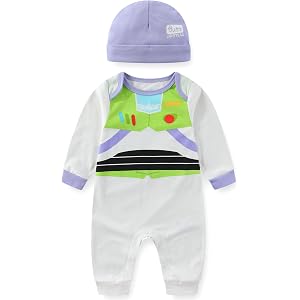Disney Toy Story Buzz Baby Boys Romper Coverall with Cap 2 Pc Set Infants