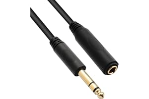 TISINO 1/4 Extension Cable 10 ft, Headphone Extension Cable Quarter inch TRS Male to Female Stereo Guitar Extension Cable Cor