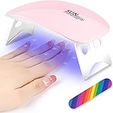 URAQT Mini Gel Nail Lamp, Portable Professional 6W UV LED Gel Nail Dryer with USB, Curing Lamp Professional Nail Art Tool Acc