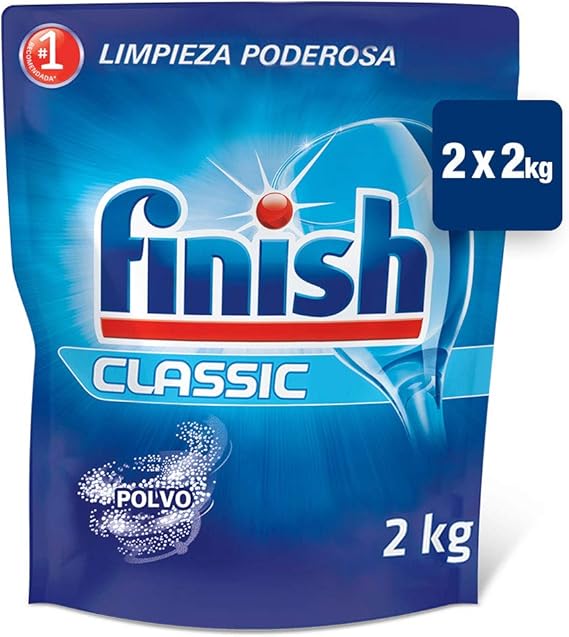Finish Detersivo per lavastoviglie in polvere, confezione da 2 x 2 kg