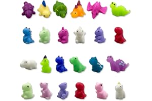 QINGQIU 24 PCS Dinosaur Kawaii Squishies Mochi Squishy Toys Stress Relief Toys for Kids Boys Girls Party Favors Birthday Gifts
