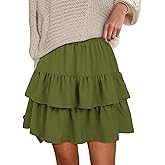 Berydress Ruffle Mini Skirts for Women 2025 High Waist Flowy Summer Vacation Casual Beach Boho Tiered Short Skirt