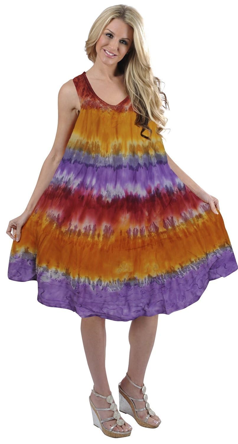 Embroidered Beach Dress Tie Dye Cover up Maxi Beachwear Evening Dress