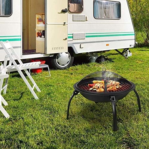 電気暖炉屋外ファイヤーピット スチール折りたたみ式ファイヤーピットガーデンパティオヒーターバーベキュー スパークスクリーン付き 暖炉 ポーカー ブラック 電気暖炉 Constructioncapitalmanagement Com