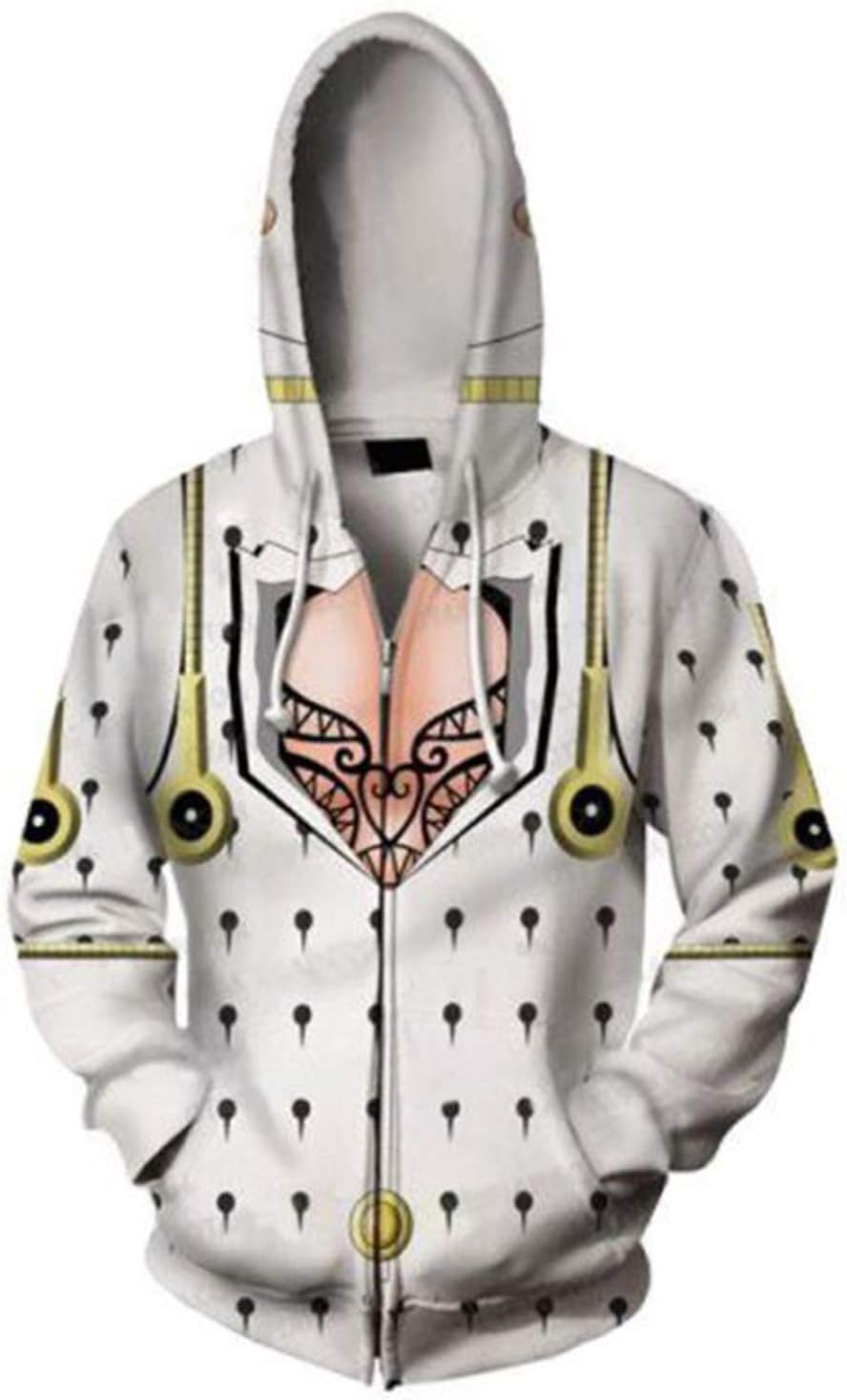 JoJo's Bizarre Adventure Jotaro Kujo Hooded Sweater 3D Printed Kujo Jotaro Zipper Coat Jacket Hoodie (M, Bruno Bucciarati)
