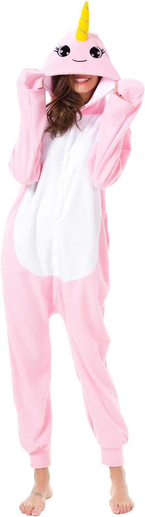 XVOVX Adults and Children Animal Narwhal Cosplay Costume Pajamas Onesies Sleepwear