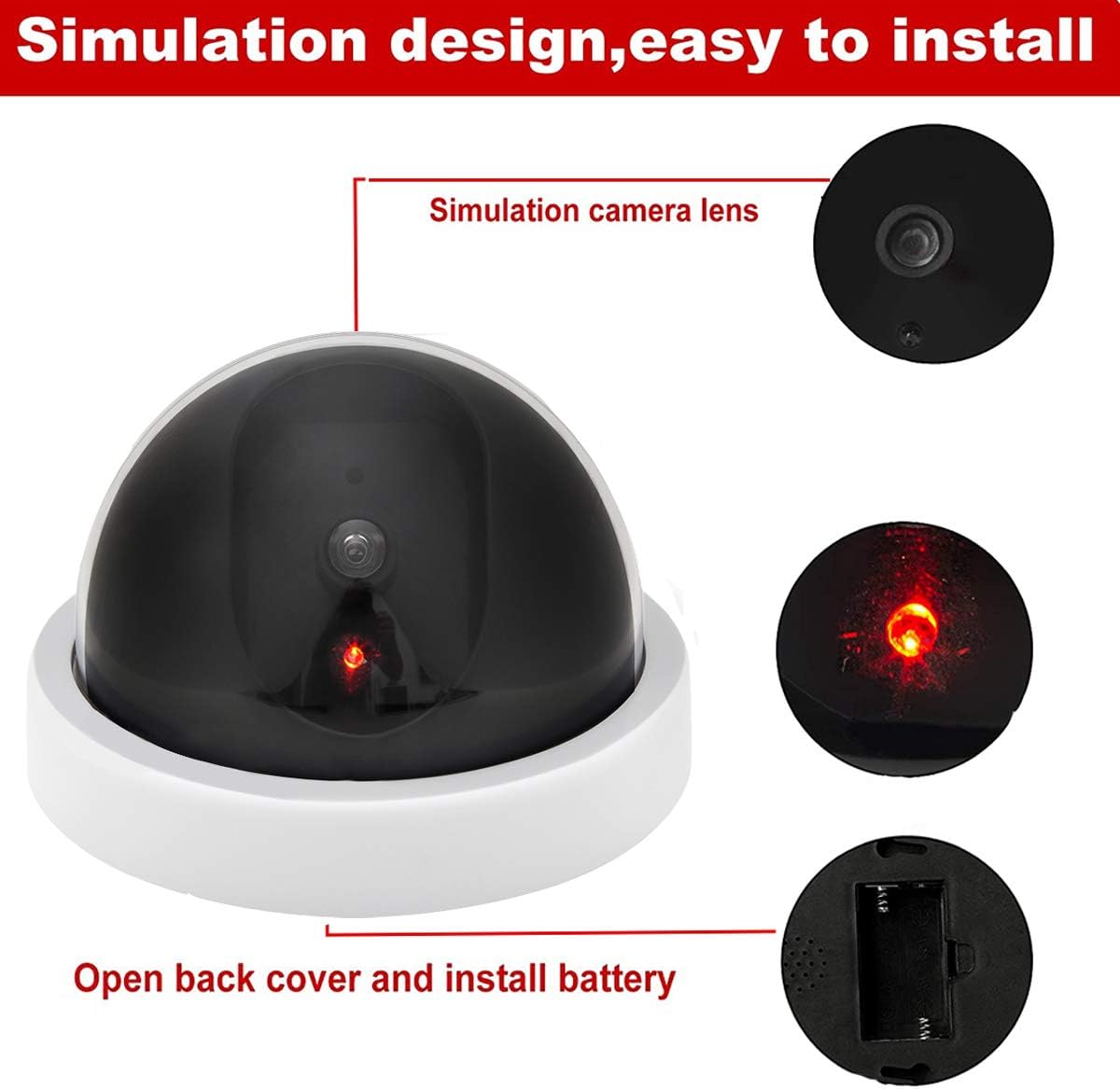 Aazon.co : WALI Duy Fake Security Doe Caera With 1 Flashing Red