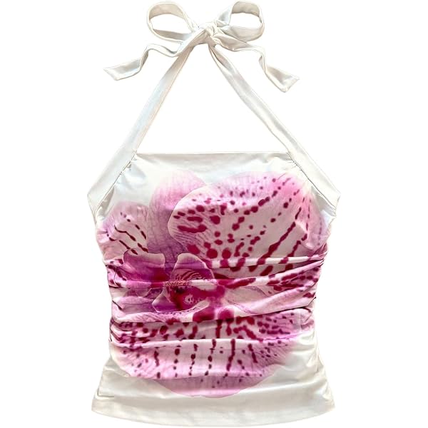 WDIRARA Women's Floral Print Cami Top Spaghetti Strap Crop Tops