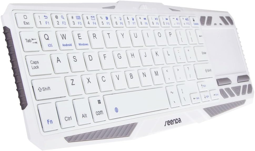 Apen Seenda IBK-02 Touchpad Bluetooth Keyboard Ultra-thin Wireless Keyboard Portable Keyboard Suitable for Tablet iPad Computer Cellphone System Windows/Android/IOS (white)