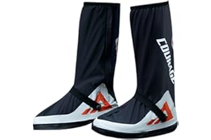 RINJOY Waterproof Rain Boots Shoe Covers for Men Women Non-Slip with Zipper Foldable Rainproof Outdoor Protective Gear
