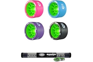 ATOM SKATES Atom Savant Skate Wheels with Bionic Bearings 8mm Full Set of 8 - Pink 88A