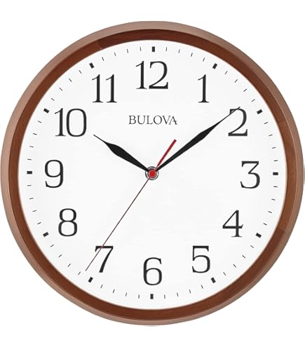 Amazon.com: Seiko 13 Inch Numbered Wood Finish Wall Clock,Brown