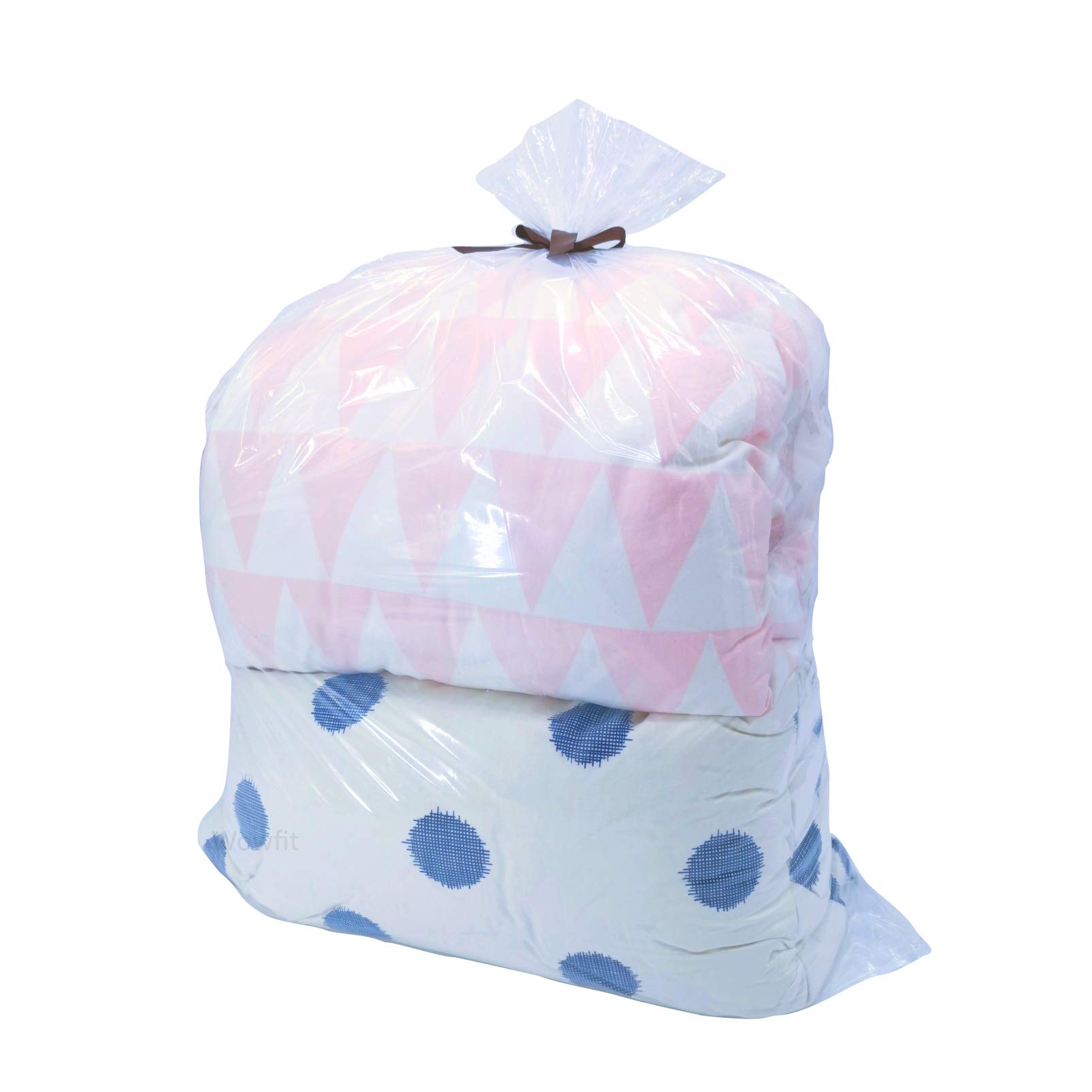 Photo 1 of Wowfit 5 CT 32x42 inches Big Large Clear Plastic Bags Perfect for Blanket, Duvets, Pillows, Plush Toys, Comforter and Basement Storage (1.6 Mil Flat Bags, Include 5 Ties)