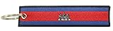 Cambodia Flag Key Chain, 100% Embroidered