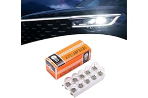 Yumfugu Pack-10 Car Brake Bulb, 1141 12V 21W BA15S Flat Angle Single Light Turn Signal Light, Turn Signal Bulb Replacement, Universal Brake Marker Bulb for Most Cars (Transparent #02)