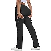 HVEPUO Womens Pants Casual Straight Leg Cargo Pants High Waisted Jeans for Women with Pockets
