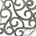 Amazon Collection Sterling Silver Black Diamond Accent Two Tone Filigree Cuff Bracelet, 7