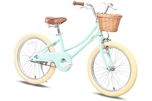 Petimini Girls Bike with Basket for 2-12 Years Old Kids, 12 14 16 18 20 Inch Bicycle with Bell Training Wheels, Multiple Colors