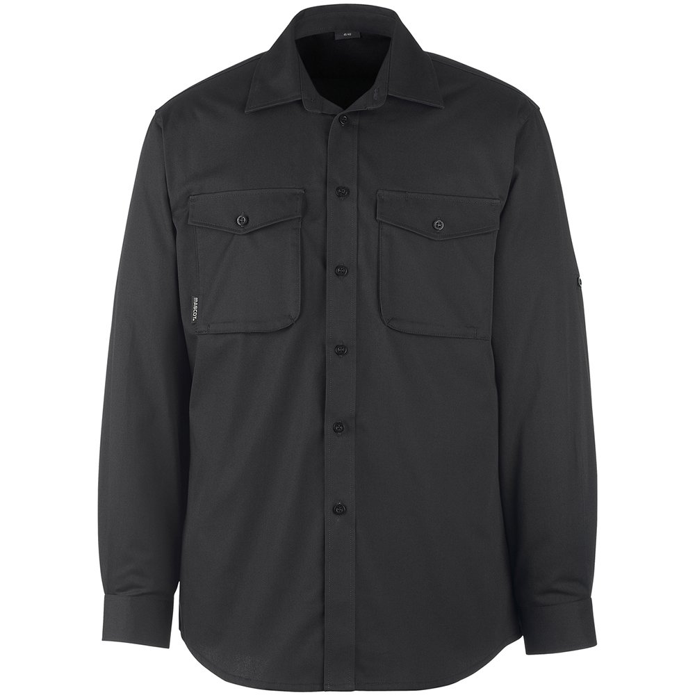Mascot 12004-530-09 Greenwood Crossover Modern Fit Shirt, Size 47-48, Black