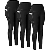 CHRLEISURE Leggings with Pockets for Women, High Waisted Tummy Control Workout Yoga Pants