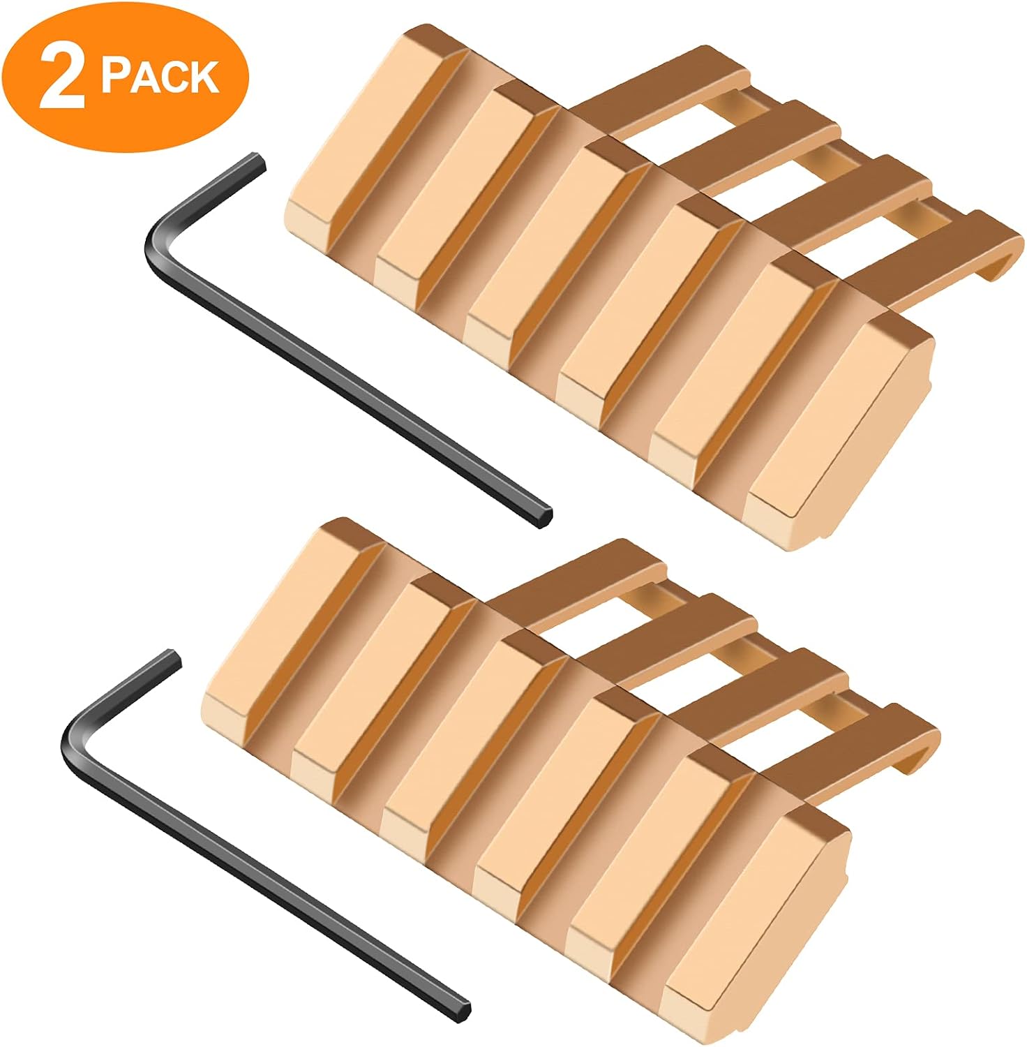 FENTUK Picatinny Offset Rail Mounts, 5 Slots 45 Degree Offset Picatinny Weaver Rail Mount Aluminum Low Profile Adapter for Flashlight Laser Sight Optics (5 Slot - Golden 2 Pack) : Sports & Outdoors