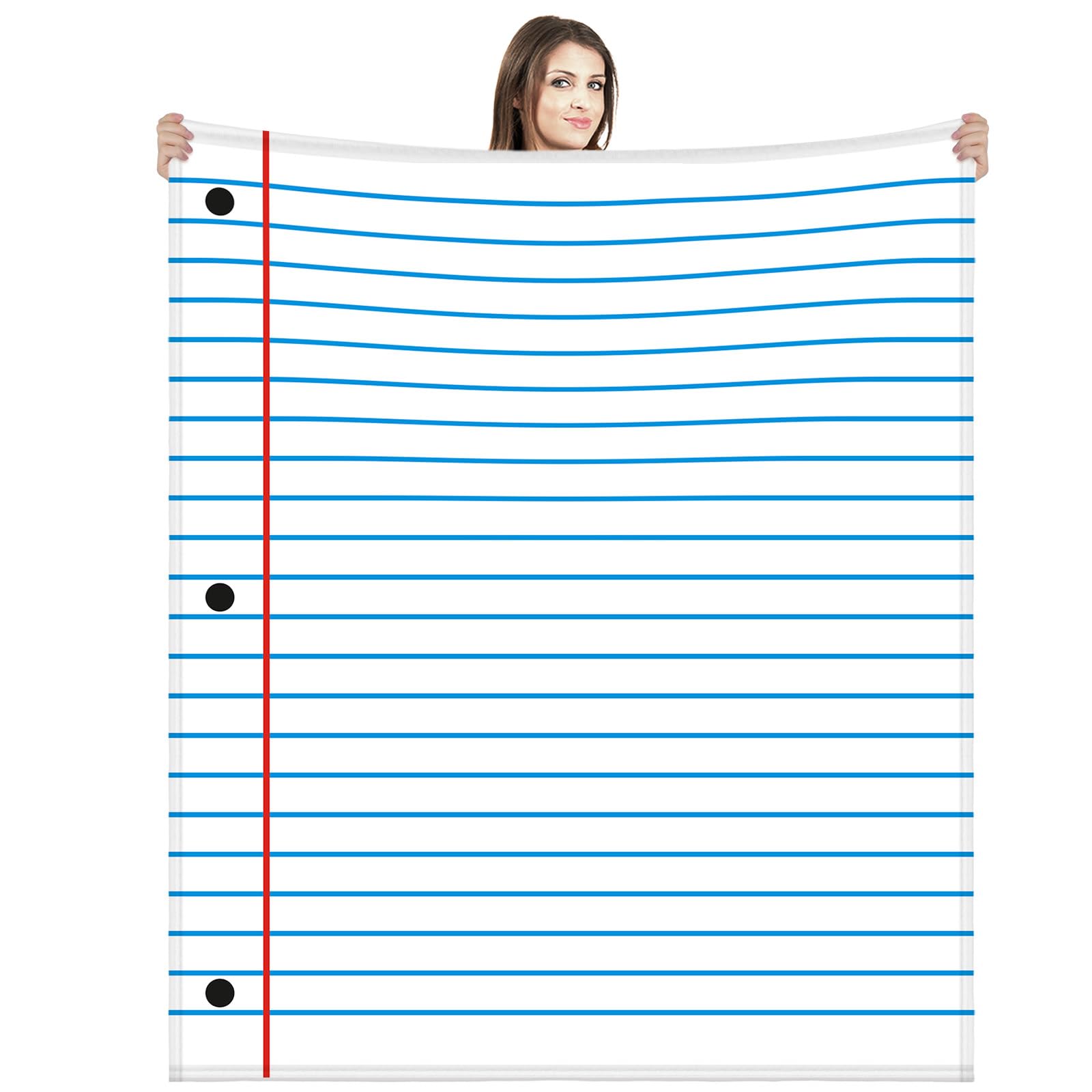 Photo 1 of HunnmingRe Notebook Throw Blanket Back to Classroom Reading Room Plush Lightweight Fleece Throw Blanket 60 x 50 Inches for Last and First Day of School Couch Gifts(Paper)