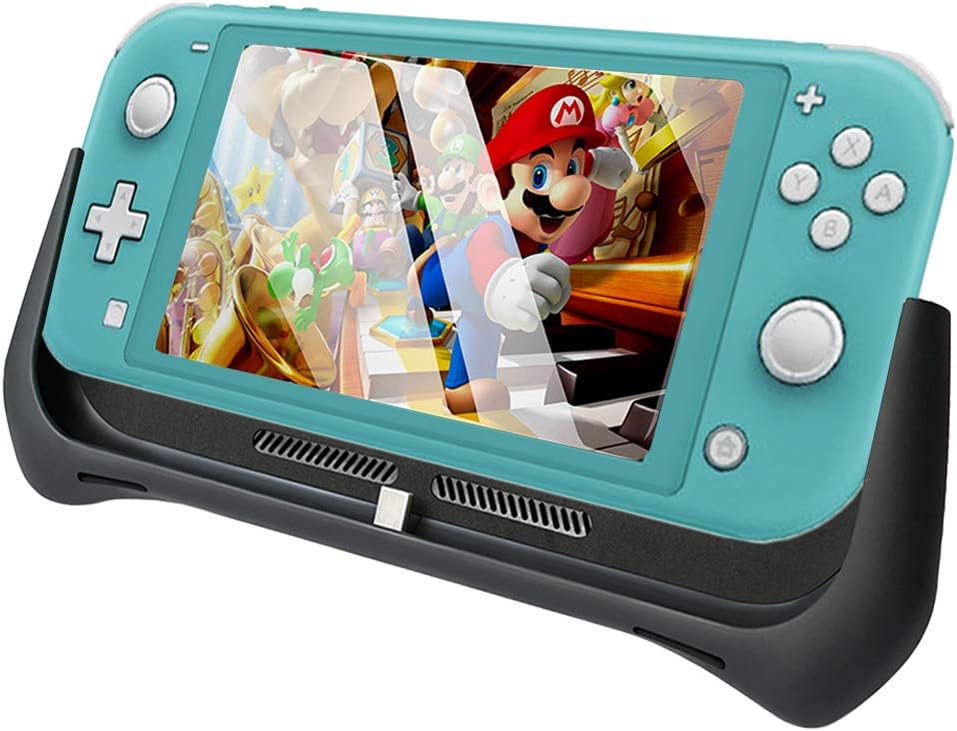 8000mAh Battery Charger Case for Switch Lite, Portable Charger Stand Shell Protective Case USB Type C for Nintend Switch Lite Console Fast Charging External Battery Pack（Black）
