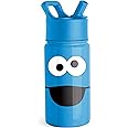 Simple Modern Sesame Street Cookie Monster Kids Water Bottle with Straw Lid | Insulated Stainless Steel Reusable Cup for Toddlers, School | Summit Collection | 14oz, Cookie Monster Big Face
