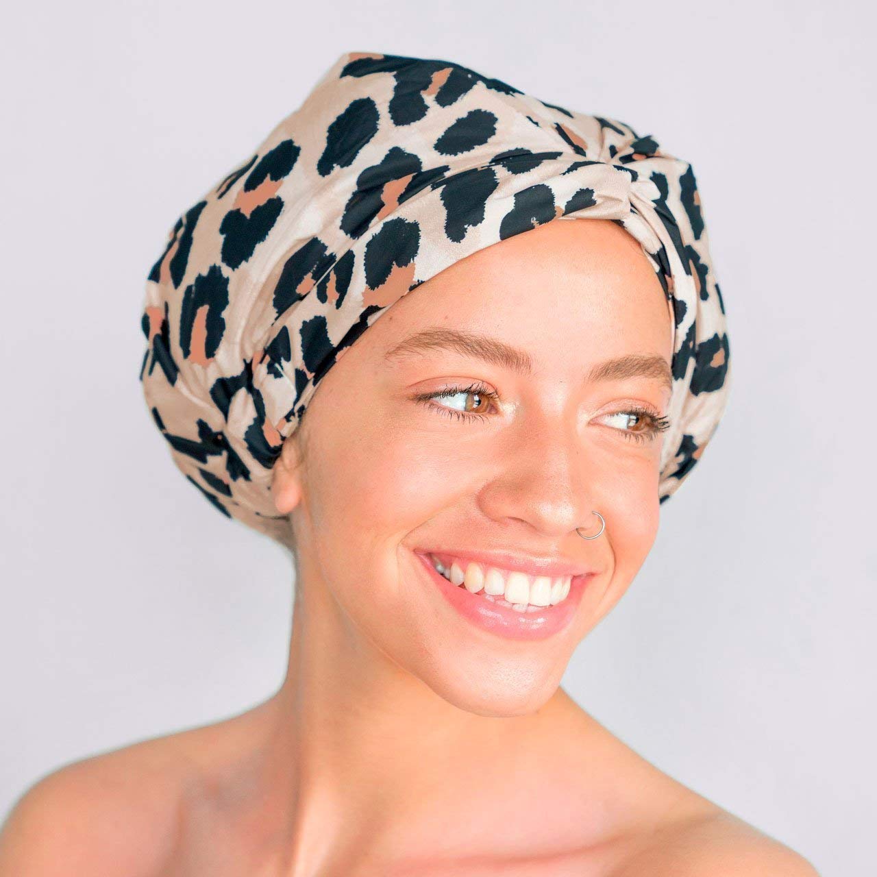 Kitsch Luxury Shower Cap for Women - Waterproof, Reusable Shower Caps (Leopard) : Beauty