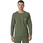Carhartt Mens Men's Crewneck Long-Sleeve Scrub Top