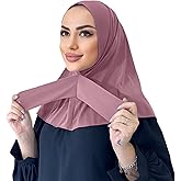 Caviotess Instant Muslim Turban Hijab with Snaps for Women Cotton Headscarf Full Cover Bonnet Hat Islam Under Cap