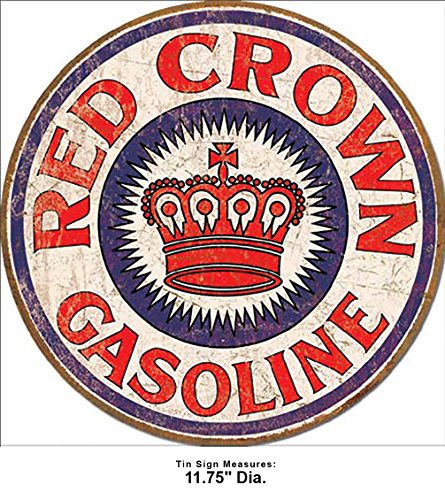 Shop72 - Red Crown Gas Tin Signs Retro Vintage Gas Tin Sign n Oil Tin Sign Wall Decor Garage -