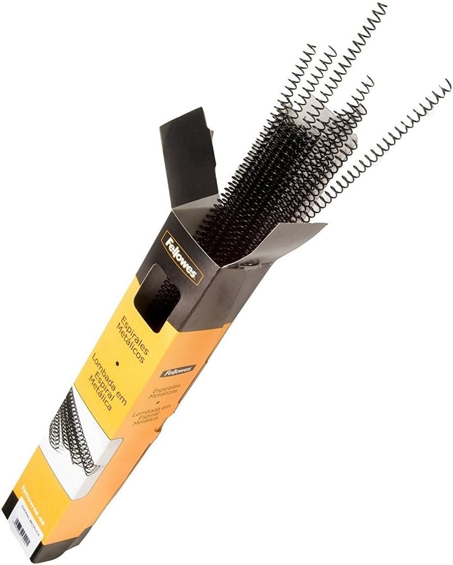 Fellowes 936629 - Metallic Spirals 100 Units 8 mm, Black